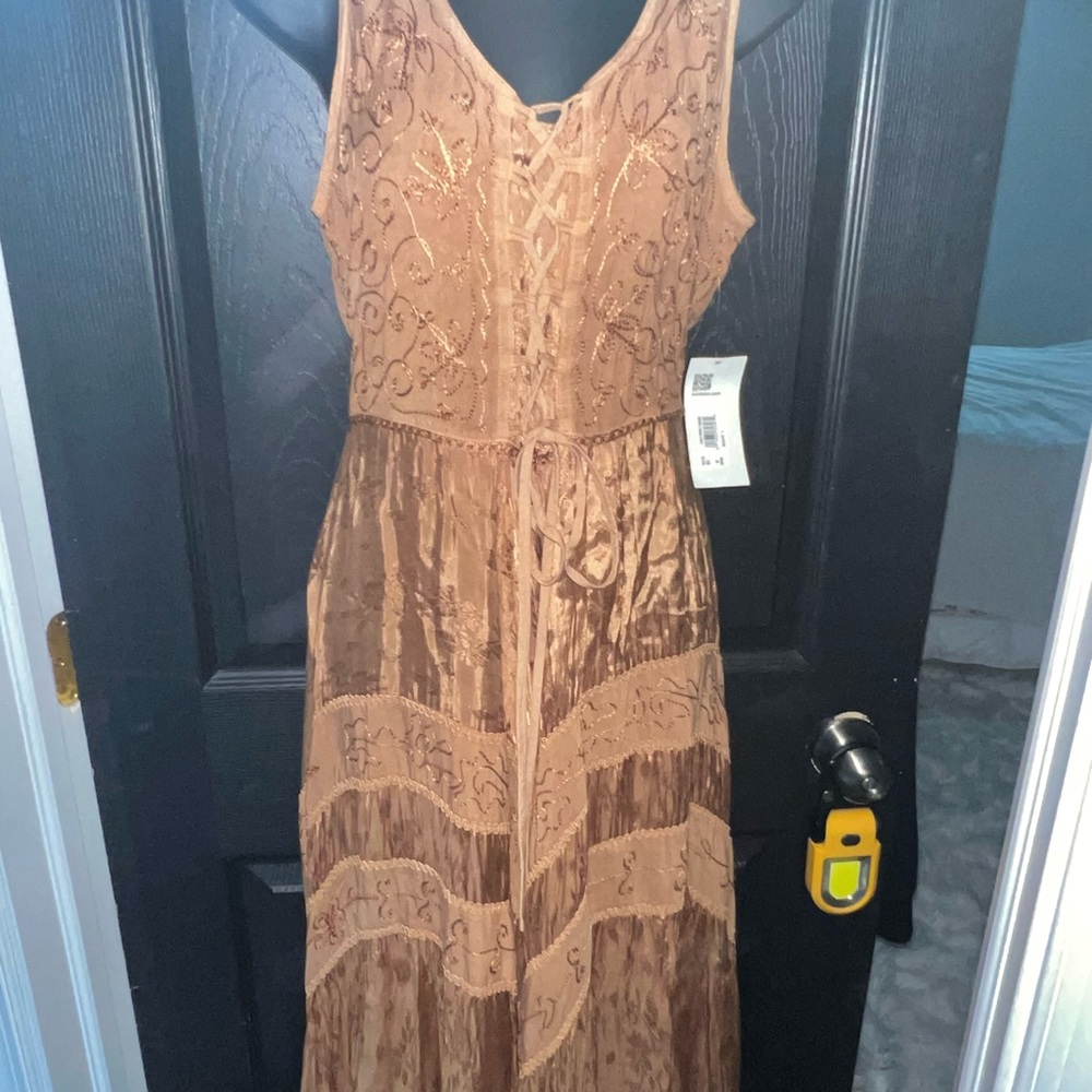 Scully Honey Creek Lace-Up Tan Dress